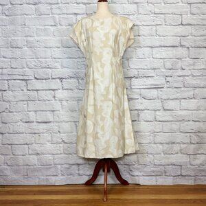 Deveaux New York Edie Cotton Abstract Print Midi Dress